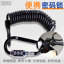 Electric motorcycle bicycle lock mountain bike helmet helmet lock bicycle code lock adhesive hook steel cable keychain