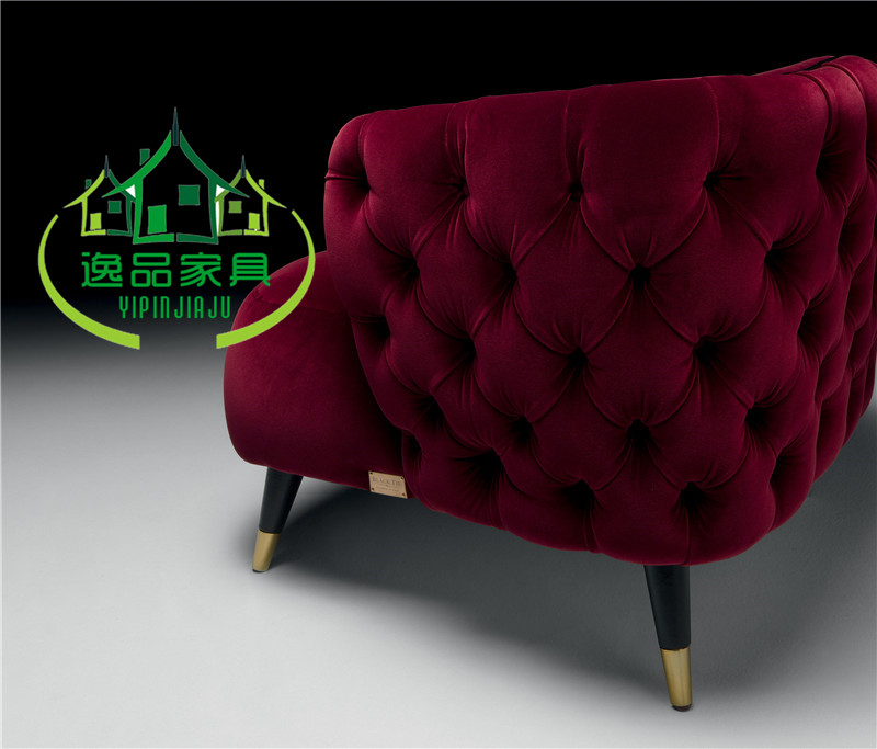 Bắc Âu vải sofa thiết kế mô hình phòng hiện đại ánh sáng sang trọng kỹ thuật đồ nội thất gỗ rắn kim loại đơn sofa tùy chỉnh - Đồ nội thất thiết kế ghế sofa giá rẻ