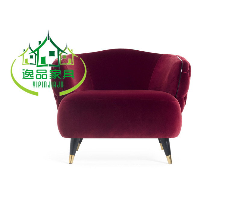 Bắc Âu vải sofa thiết kế mô hình phòng hiện đại ánh sáng sang trọng kỹ thuật đồ nội thất gỗ rắn kim loại đơn sofa tùy chỉnh - Đồ nội thất thiết kế ghế sofa giá rẻ