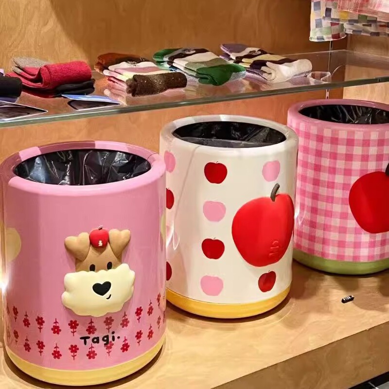 Tagi.《I》Imaginative Large-Capacity Double-Layer Separate Storage Bin for the Living Room, Cute Trash Can for Home Use