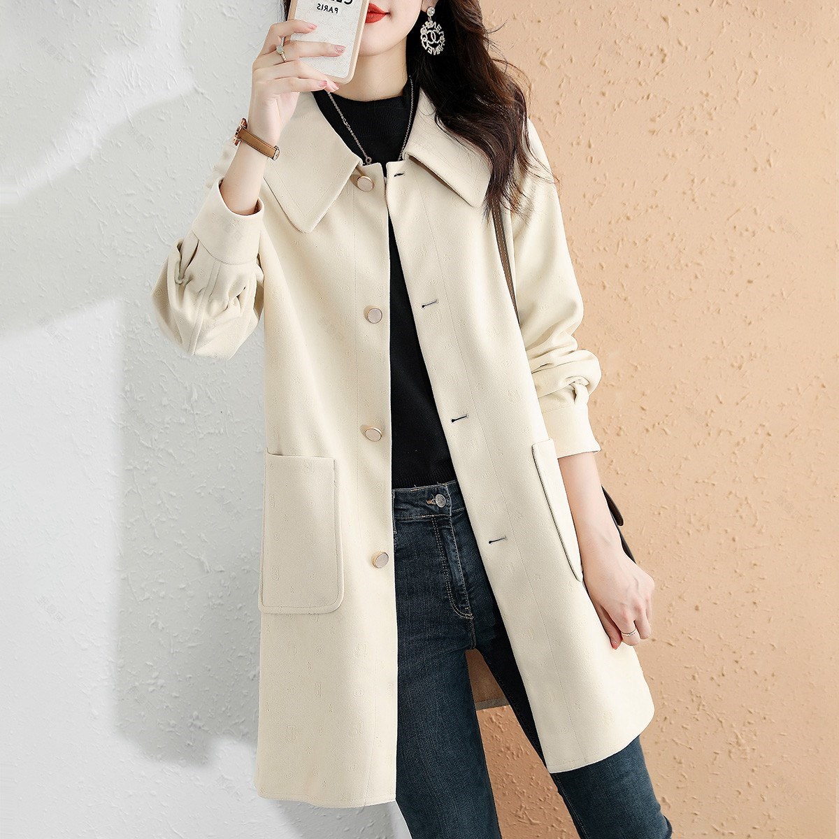 Export foreign trade Yu Shan Fur Coats Spring Medium Long Version Coat Spring 2022 New Woman Temperament Warm Jacket Woman