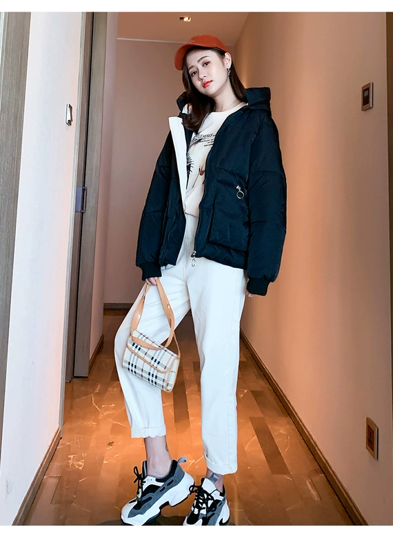 Quần áo cotton nữ ngắn đoạn mùa đông 2019 phiên bản Hàn Quốc mới của học sinh lỏng áo khoác cotton dày áo khoác áo khoác cotton áo khoác nhỏ - Bông áo phao parka nữ
