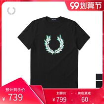 FRED PERRY mens T-shirt 2021 autumn new casual round neck short sleeve wheat print cotton body shirt M2666
