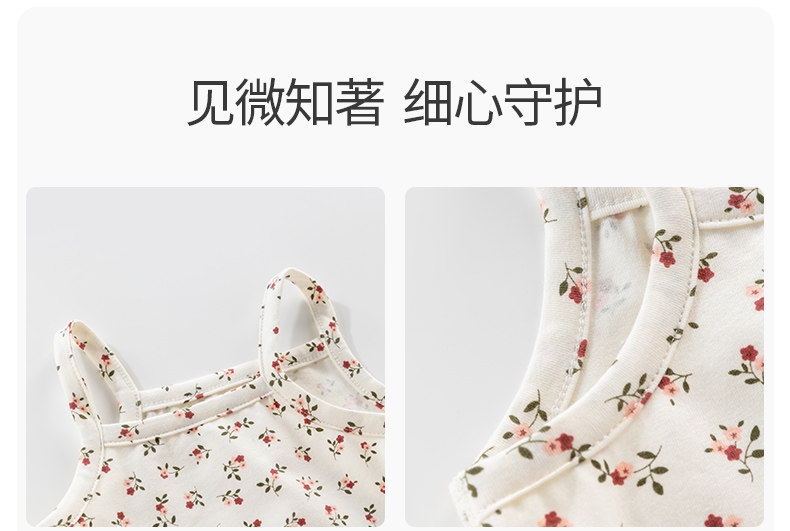 欢喜小熊女宝宝吊带包屁衣夏季新生婴儿睡衣夏薄款衣服背心连体衣 — 21