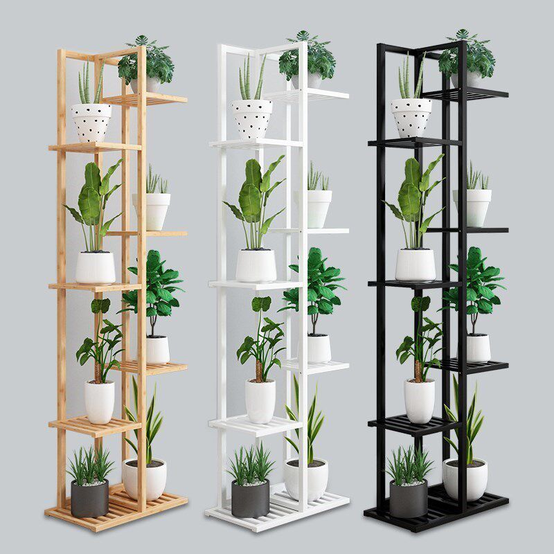 Eurostyle flower shelf shelf multilayer balcony decorated solid wood quality indoor living-room gold Ge flower pots shelf home