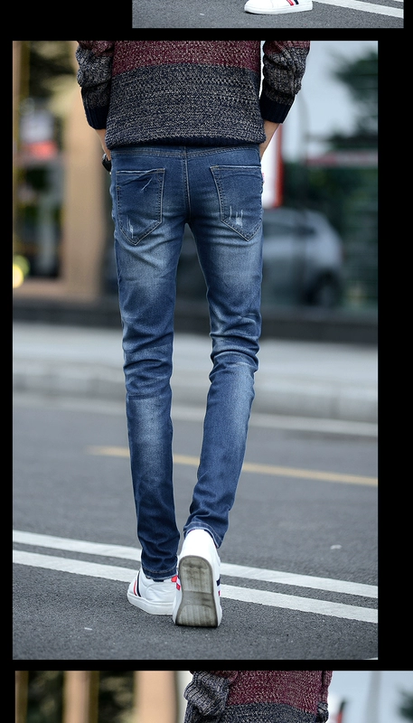 Quần jean nam Slim Hàn Quốc Quần thẳng - Quần jean quần nam