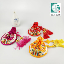 Pure handmade embroidery purse suzhou embroidery finished sachet embroidery brocade bag Han clothing accessories ceremony amulet bag jewelry lucky bag