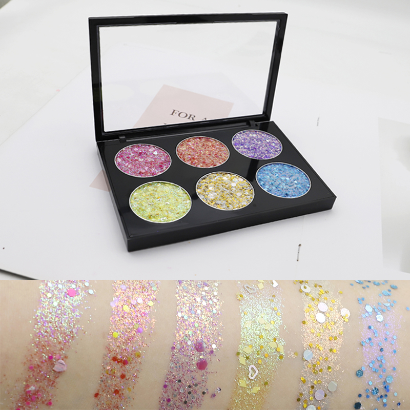 Large Grain Bright Sheet Color Stage Makeup Eyewear Makeup Pan Children's Festival Performance Private Network Red Live Wet Flash Powder Paste Body