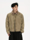 A Carton American Retro Bomber Old Money Style Lapel Jacket Cotton-Padded Fleece Boxy Short Workwear Coat Trendy