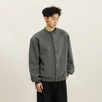 A Carton Retro Cleanfit Cardigan Air Layer Jacket for Men and Women, Casual and High-End Short Top Jacket