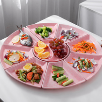 Net red with the same plate combination plate set plate creative household ceramic round table fan plate dinner tableware set