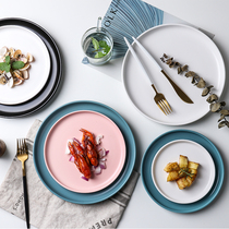Creative Home Cake Dessert Disc Ceramic Plate Western Plate Tray Steak Plate Full Breakfast Plate Pizza