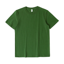 White and fashionable avocado green 270g heavyweight round neck short-sleeved t-shirt for women matcha green loose top men summer