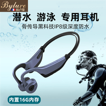 Bylure bone conduction Bluetooth wireless headset non-ear hanging neck type with memory Music sports swimming headset