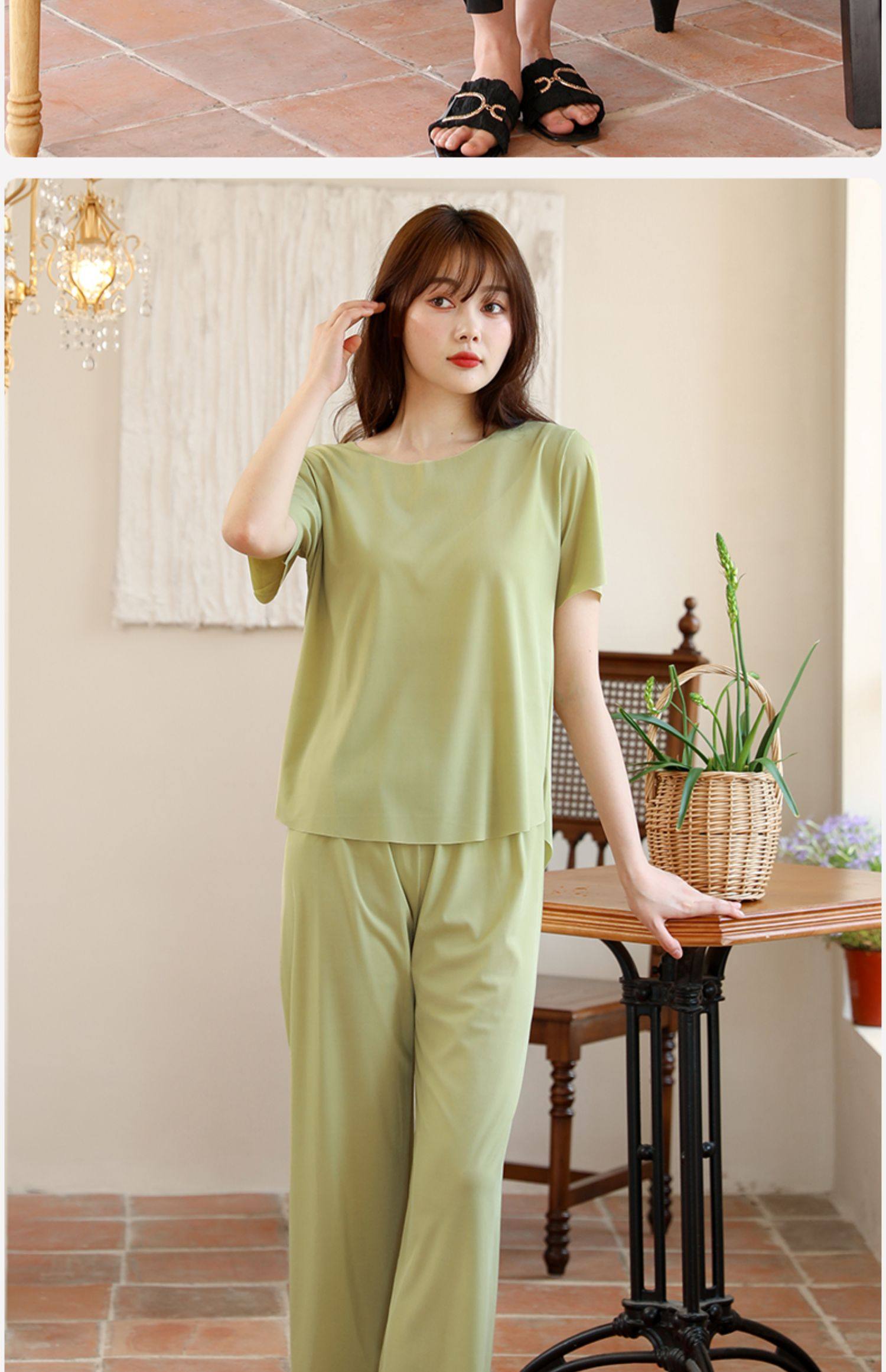 宝娜斯 23年夏季款 女式冰丝短袖家居服3件套 天猫优惠券折后￥39.9包邮（￥49.9-10）多色可选