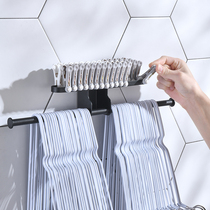 Stainless steel hanger storage artifact balcony wall hanging free punch hook drying rack drying rack bathroom shelf