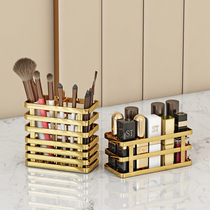 Light luxury lipstick rack makeup brush storage barrel net red home desktop eye shadow brush eyebrow pen lip glaze lipstick finishing rack