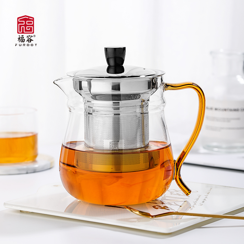 Glass teapot bubble teapot small number home tea set group tea special heat resistant and high temperature resistant glass pot cheater