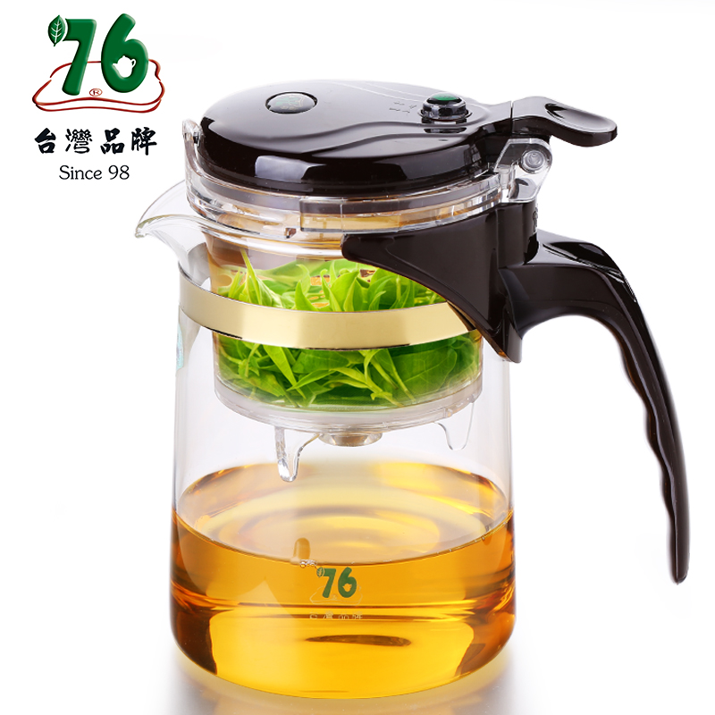 Taiwan 76 heat-resistant glass elegant cup Full filter tea pot detachable and washable exquisite tea set Household tea maker