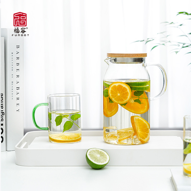 Cold kettle Home cold kettle glass kettle large capacity Flower teapot resistant high temperature glass cup cold kettle set