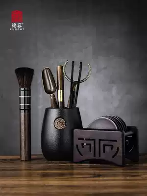 Tea ceremony six gentlemen set ebony wood tea clip tea knife tea tool kung fu tea set accessories tea art 6 gentleman