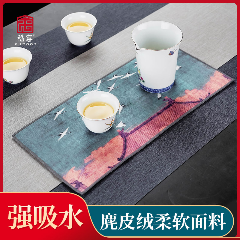 Tea towel water absorption tea cloth Zen meaning tea towel cloth tea tablecloth tea set accessories tea mat cloth tea mat cloth tea ceremony tea art tea tablecloth