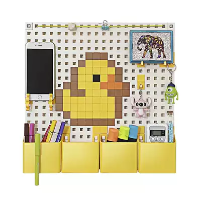 Pixel hole board shelf Children's cartoon room creative decoration Home animation wall punch-free wall decoration