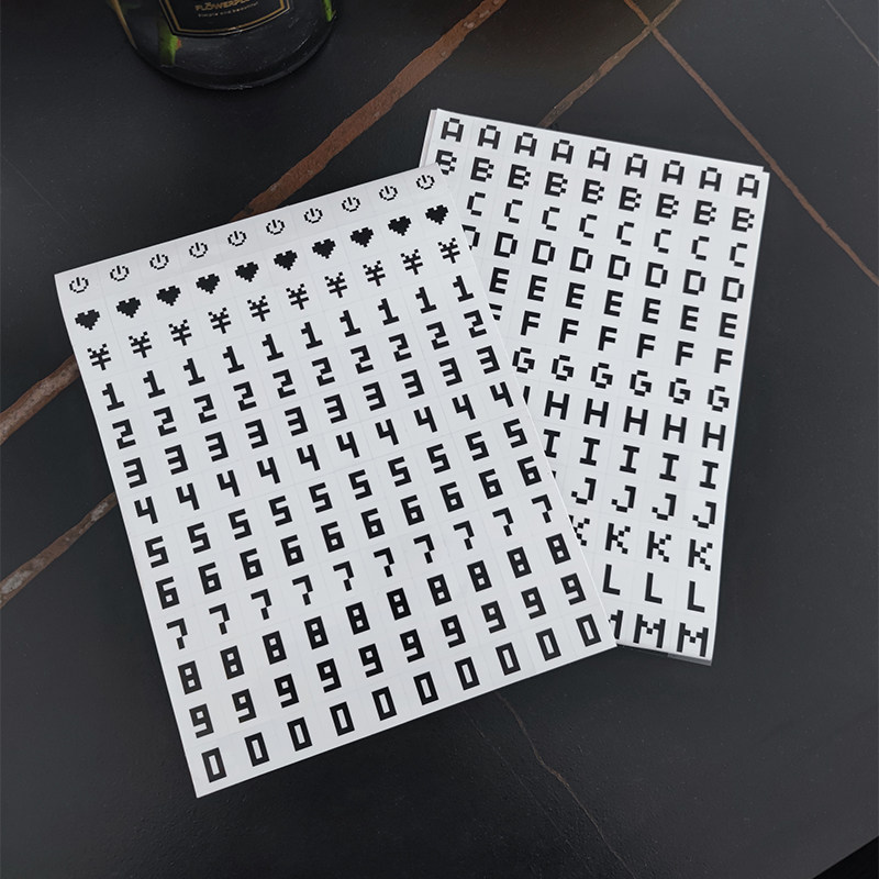 Non-trace waterproof transparent PET self-adhesive letter stickers expression number stickers sticky notes hand account repair subsidy label decoration - Taobao