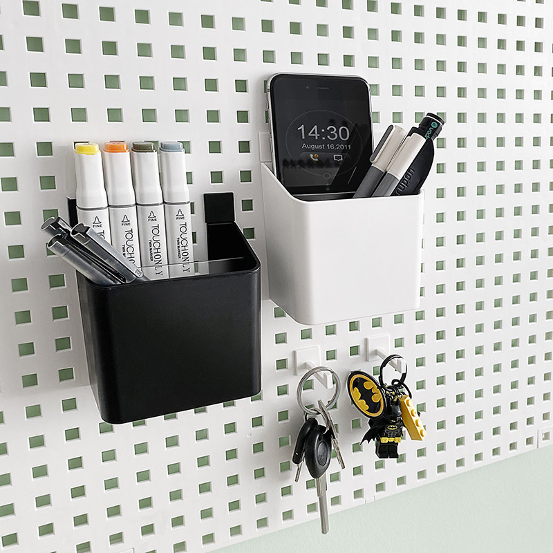 Containing Box Wall Free of perforated Dormitory Storage Finishing stationery pen holder Creative Cave Hole Plate Tabletop Wall-mounted Shelf