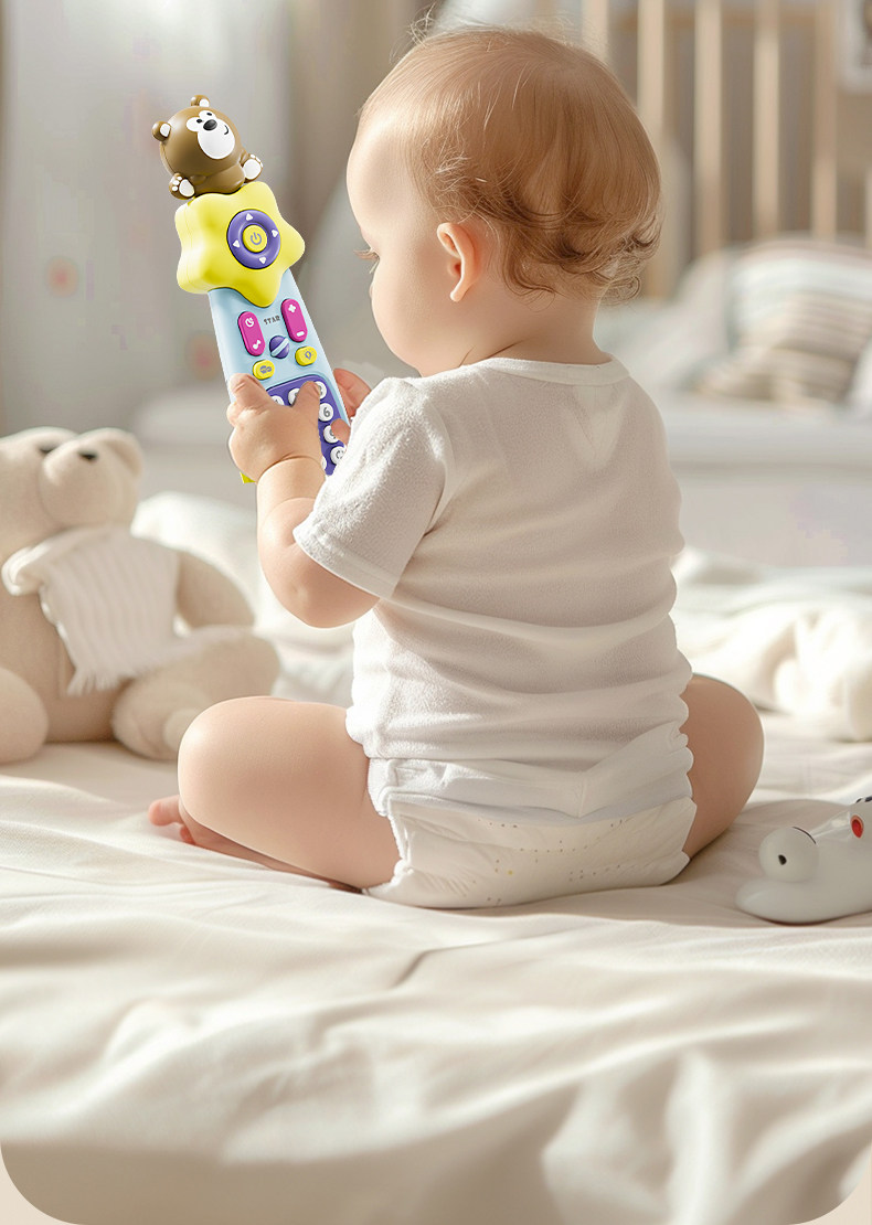 Детский музыкальный телефон 儿童遥控器玩具宝宝仿真音乐手机早教益智电话机婴儿可啃咬男孩女 Huang