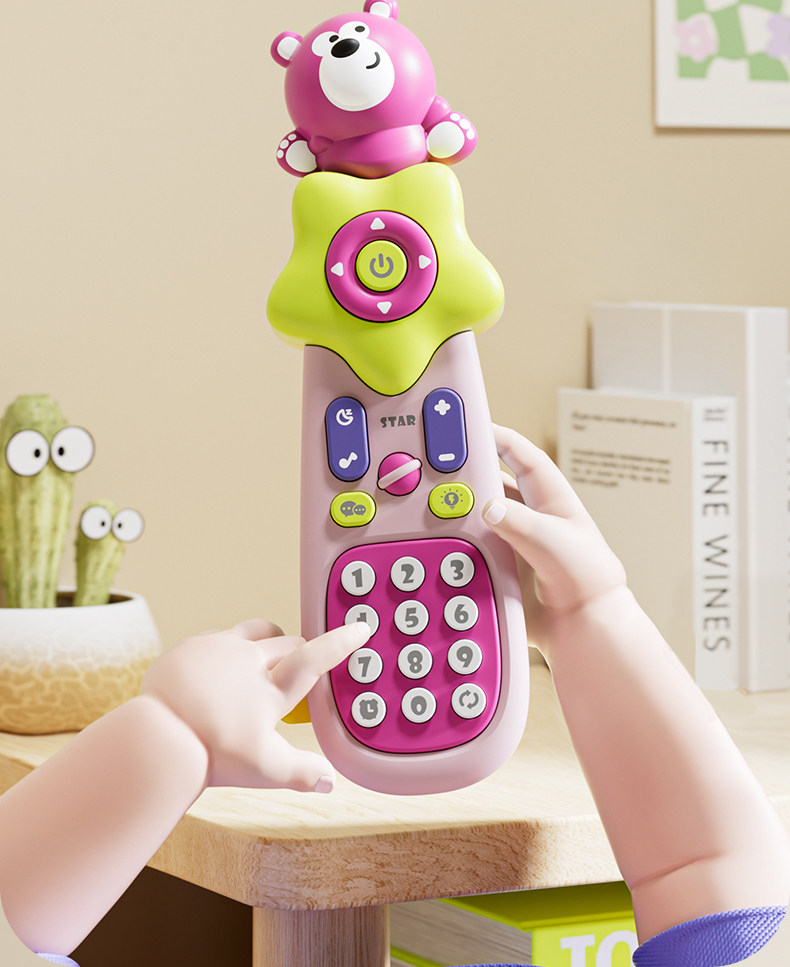 Детский музыкальный телефон 儿童遥控器玩具宝宝仿真音乐手机早教益智电话机婴儿可啃咬男孩女 Huang