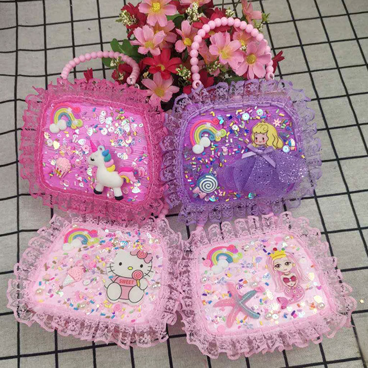 Cartoon Little Horse Rainbow Little Horse handbag Children DIY Cream Eco-friendly Glue Little Girl Handmade Toy Kindergarten Interactive