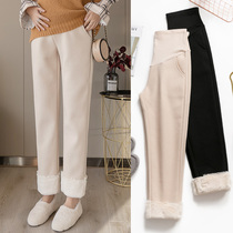 Maternity pants wear fashion outside winter thickened and velvet maternity leggings Autumn and winter warm pants cotton pants winter models