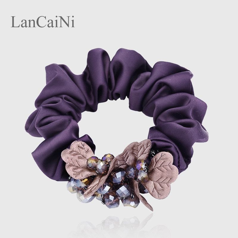 Hair ring Korean adult hair rope head rope Simple and elegant hair ornament fabric coarse headdress dish hair female large crystal head flower