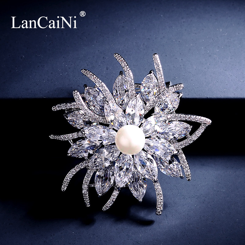 Bauhinia brooch Women's accessories Pearl corsage high-end pin Decorative creative wild jacket cardigan Simple buckle pin