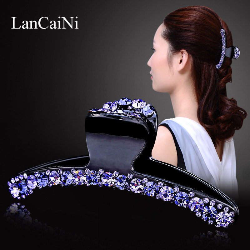 Simple personality elegant adult Ordnance diamond headdress catch clip Korea hair catch large dish hair clip hair clip