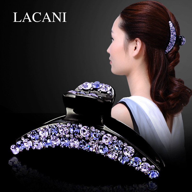 Tiara water drill grasps clip hair to act the role of adult contracted Korean edition dish hair large hair grasps child Korean fair maiden hairpin top clip