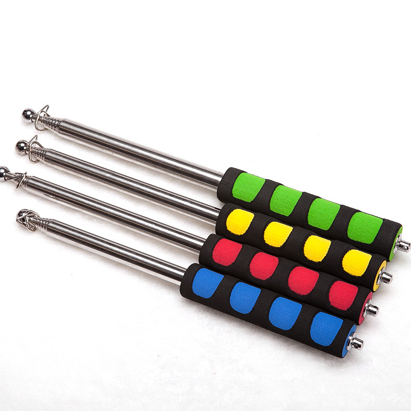 Teaching whip guide chess pole 1 2 m 1 6 m 2 m stainless steel ring ruler telescopic teacher special teaching stick teaching stick pendant