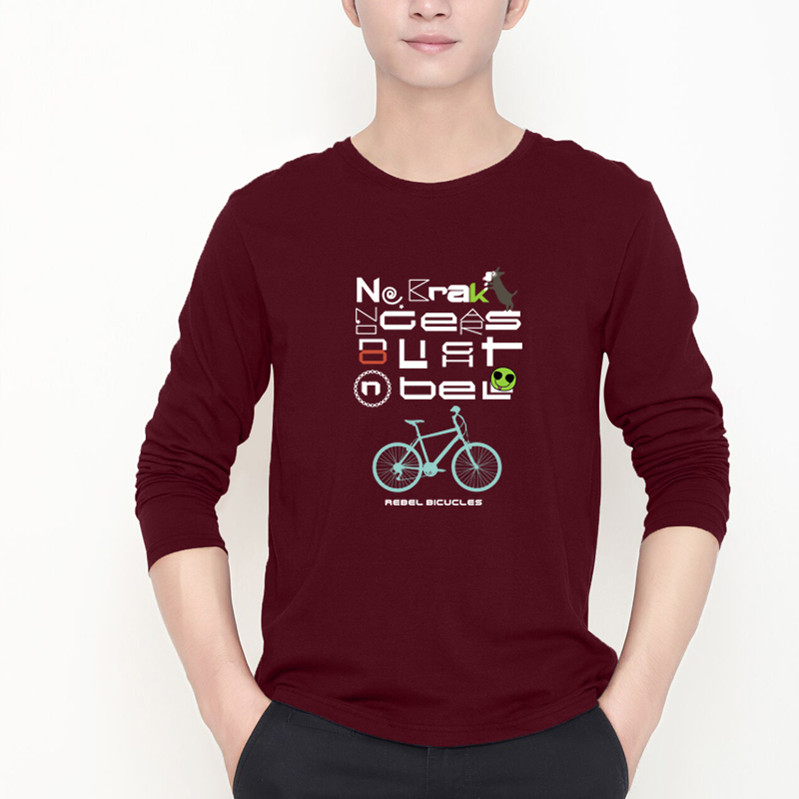 Áo thun dài tay nam cổ tròn cotton mỏng, áo sơ mi nữ thanh niên cộng với phân bón XL chất béo béo mùa thu mặc ngoài ao phong nam