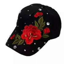2018 Spring Summer Water Soldier Dance Accessories Hat Classic Rose Flower Embroidery Sunscreen Duck Tongue Cap Square Dance Performance Hat