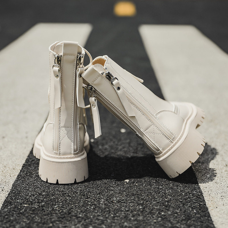 Martin boots 2021 New women's fashion small sub Chains short boots Inn Wind net red genuine leather spring autumn single boot X