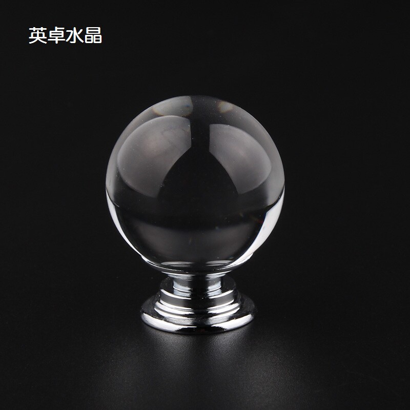 30mm diameter small handle drawer whole cabinet single hole handle crystal glass light ball high transparent high-grade handle