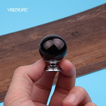 High-end single-hole fashion crystal handle zinc alloy black light ball cupboard door handle drawer wardrobe door handle