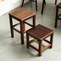 Lin rest black walnut full solid wood mortise living room low stool Home Childrens coffee table stool stool cherry wood small square stool