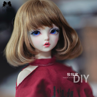 taobao agent BJD SD MDD soldiers 1/3 1/4 short hair oblique bangs refined model doll hand -changing hair wig Ye Luoli
