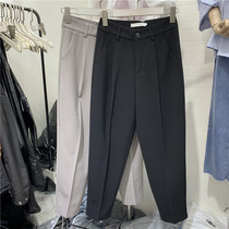 JUICE6003 spring new western dress pants female straight cylinder loose sense high waist display slim 90% small foot smoke pipe pants