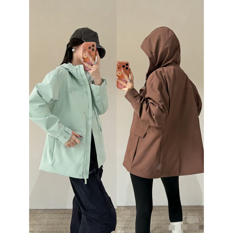 Original Quality Goods, Same as 2070! Women's Waterproof Jacket, Breathable, Windproof, 2L Loose-Fitting Hooded Softshell Jacket, Level 2
