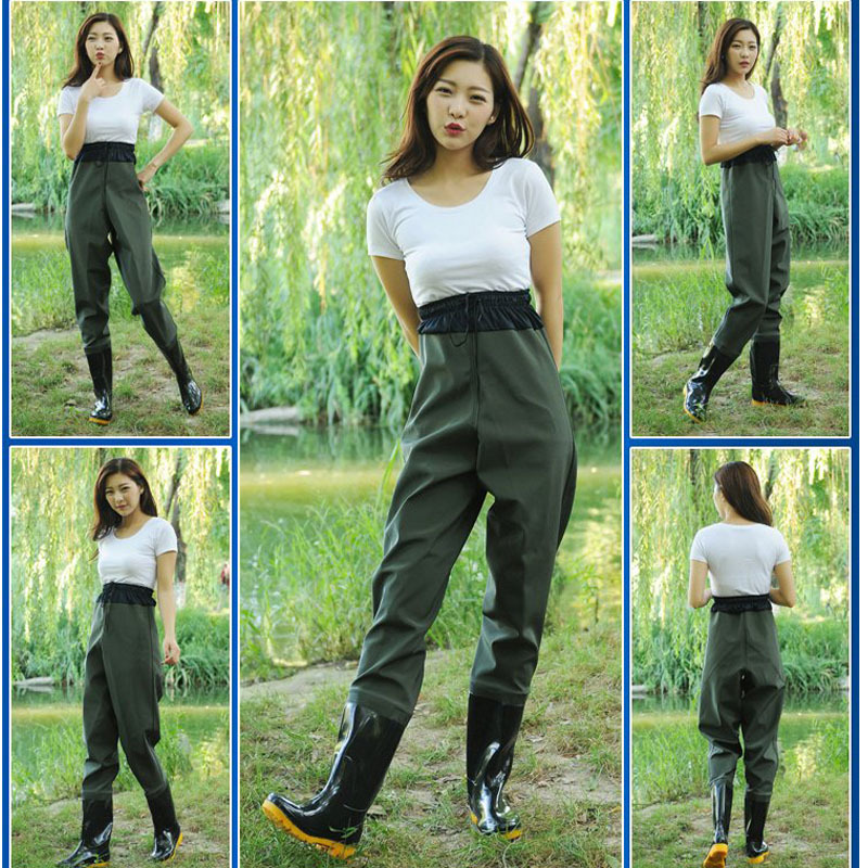 Thickened Waist-Length Waders, Ultra-Light Waterproof Clothing, Rain Pants, Fishing Pants, Water Fork, One-Piece Rain Boots, Wear-Resistant, Suitable for All Seasons