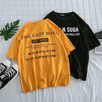 Châu Âu và Hoa Kỳ mùa hè bảy điểm tay áo hip-hop lỏng lẻo áo thun nam tay ngắn nam và nữ Harajuku bf gió sinh viên 5 điểm nửa tay áo thun trắng nam