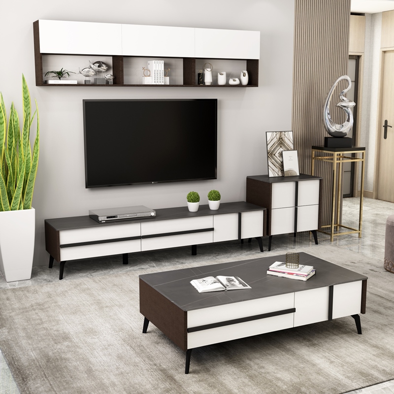 Rock plate TV enclosure Tea Table Combinations Modern Minima Small Household Type Nordic Light Extravaganza Living-room Home Wall Cabinet Ground Cabinet